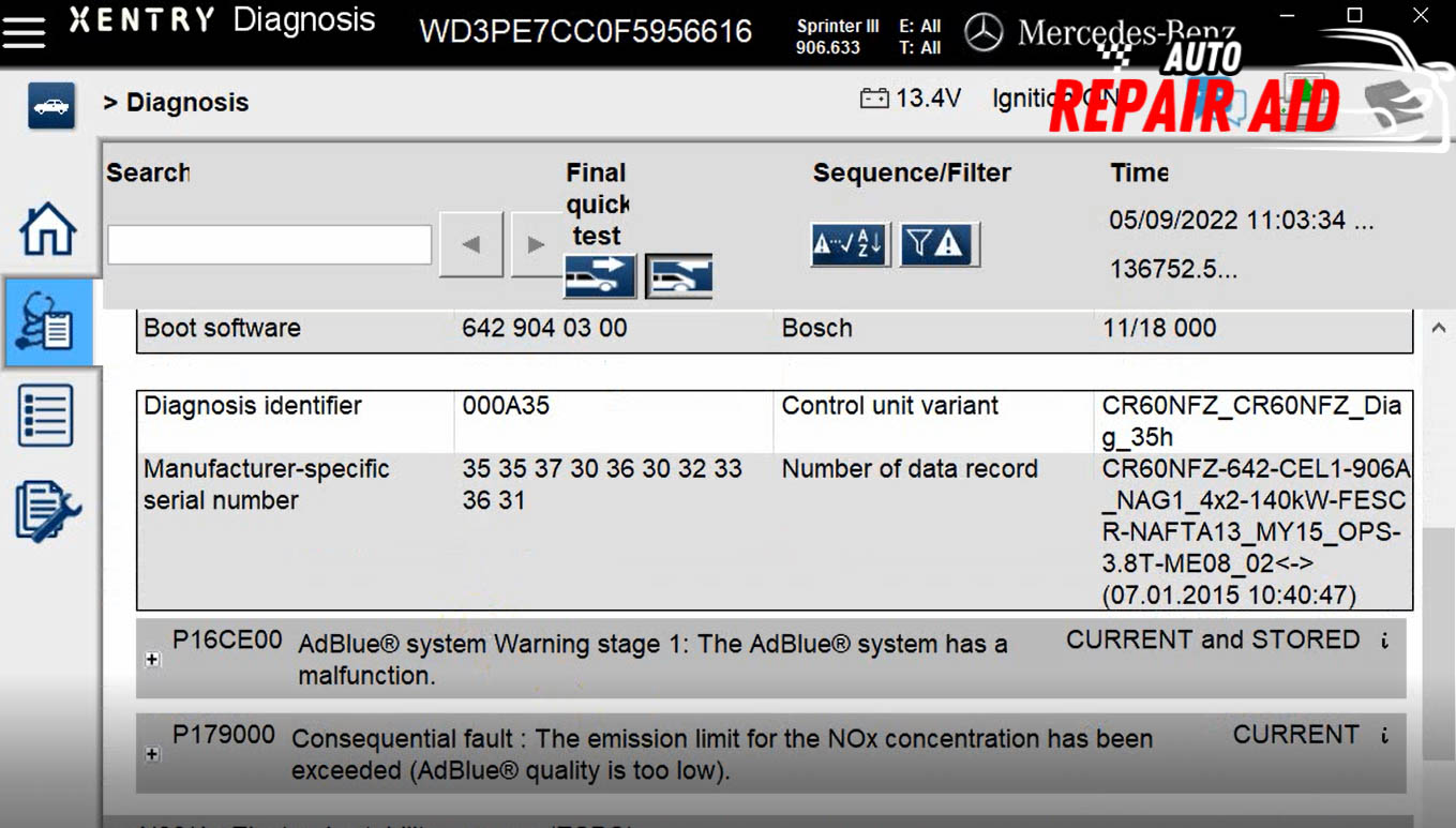 ERROR Adblue Resetten