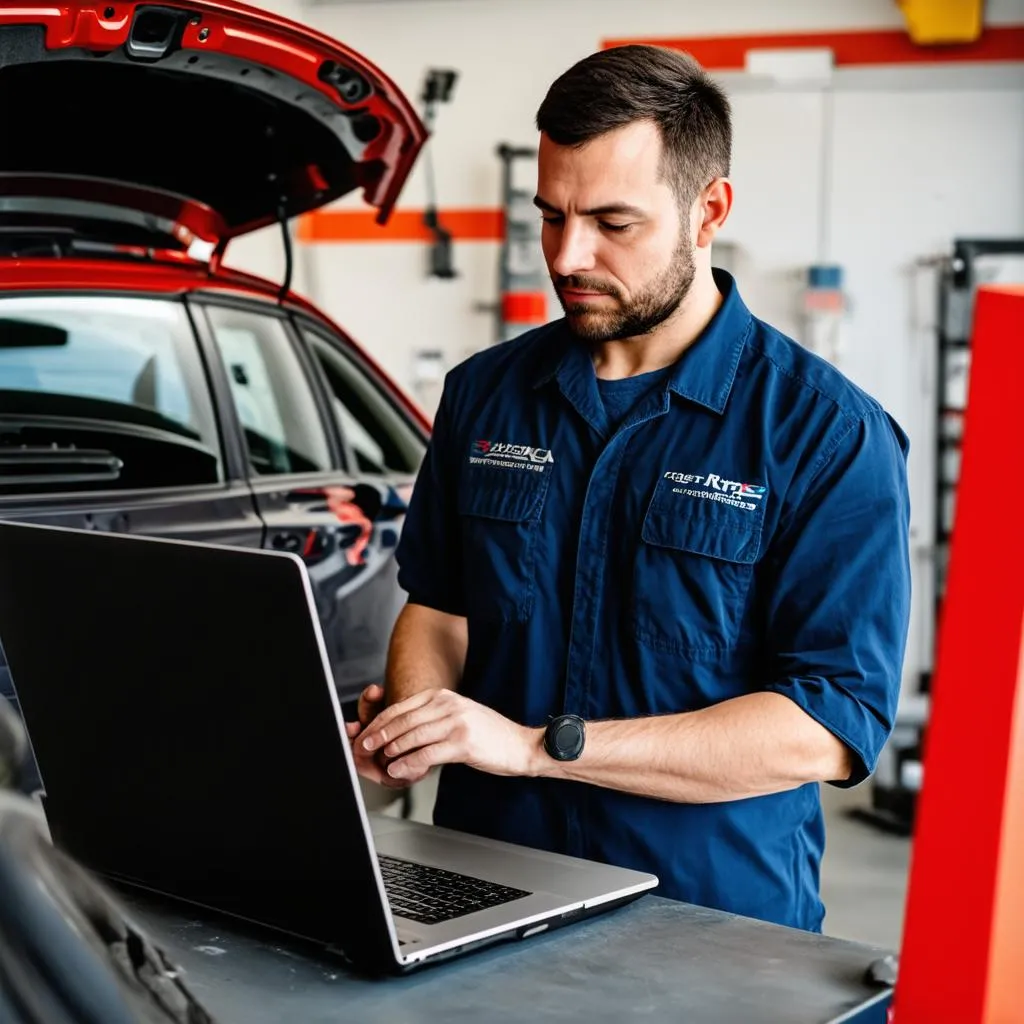 Autodiagnose mit Laptop