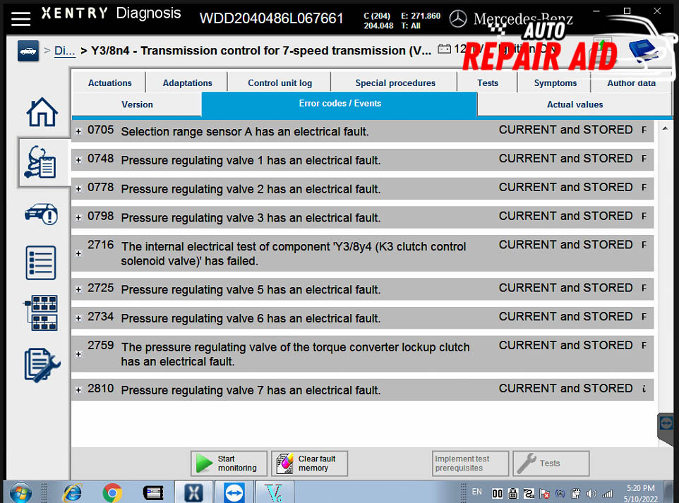 error SCN Codierung VGS 1, 2, 3