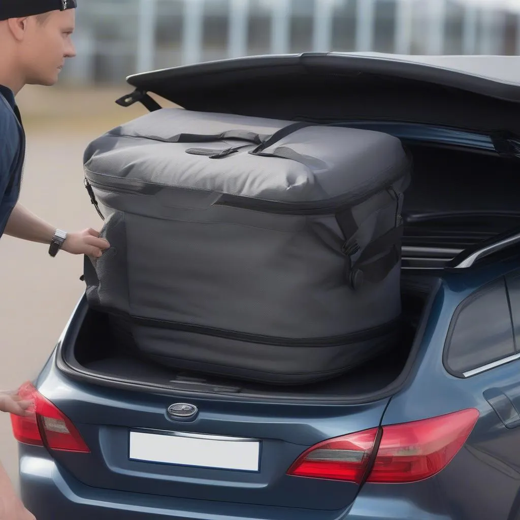  Gepäck in Dachbox verstauen 