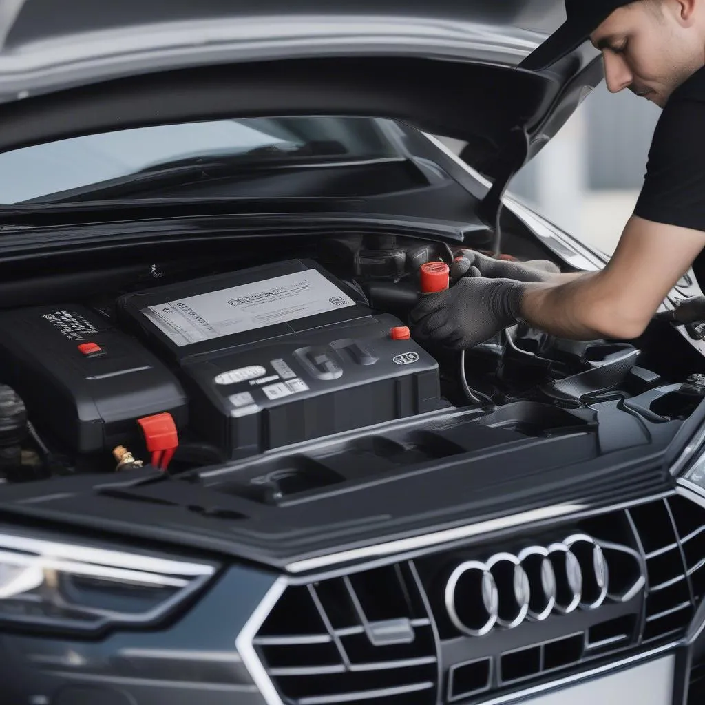 Audi A4 B9 Batterie einbauen