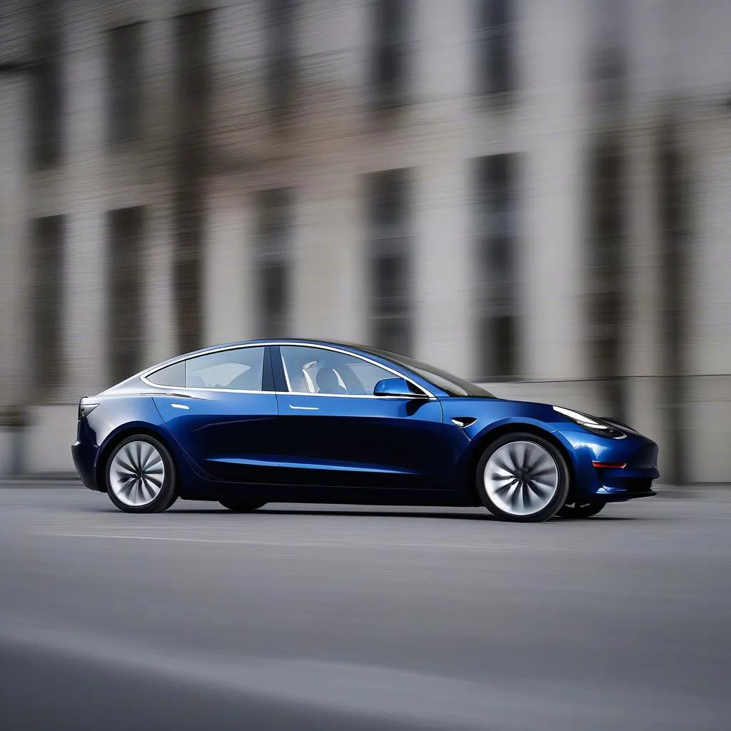 Tesla Model 3 in Deep Blue Metallic