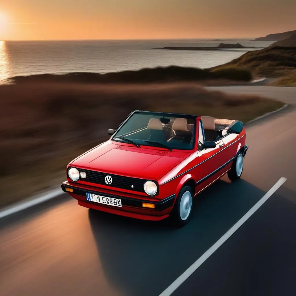 VW Golf 2 Cabrio auf der Straße