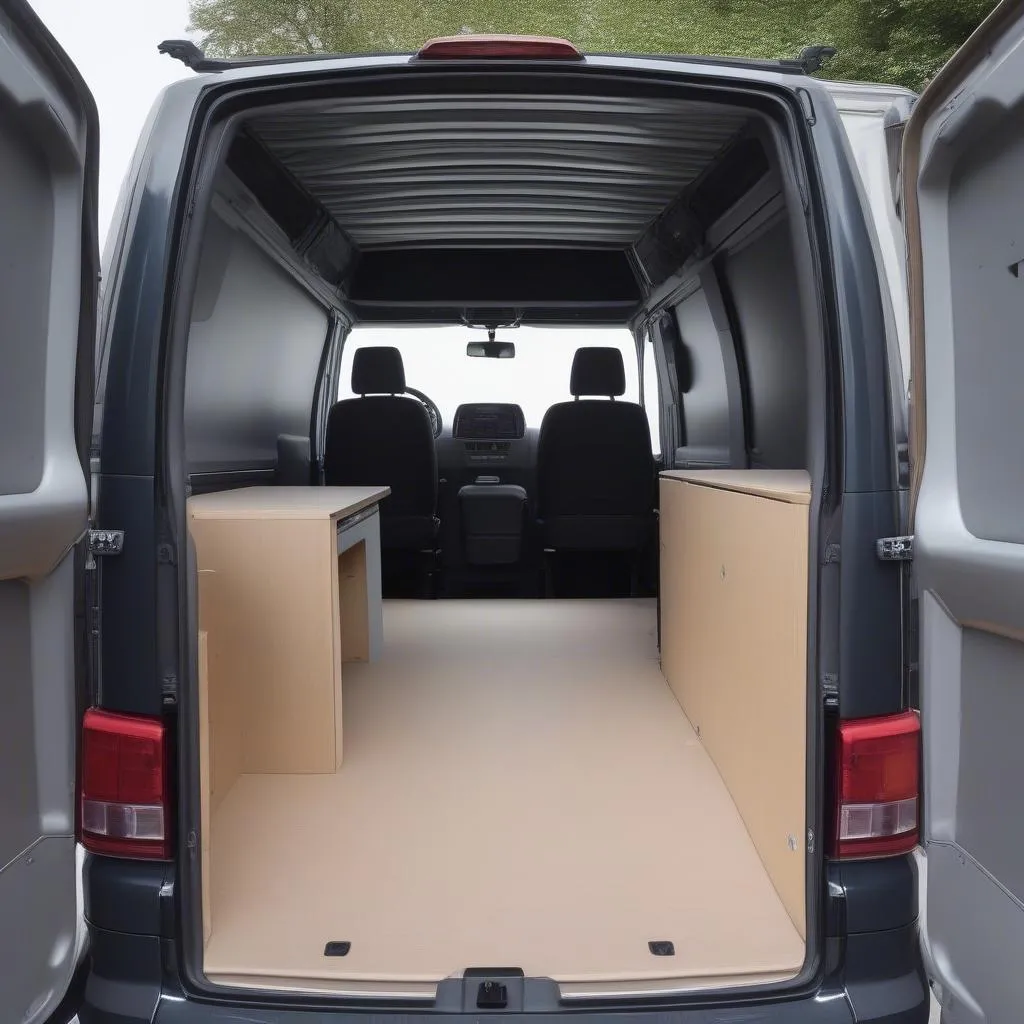 Leerer Laderaum eines VW T5