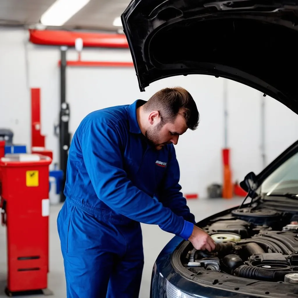 Kfz-Mechaniker bei der Arbeit