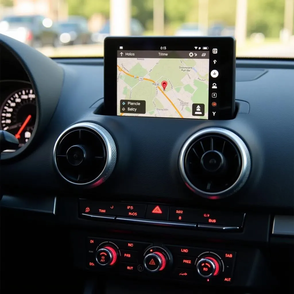 Audi A3 8V mit CarPlay Navigation auf dem Bildschirm