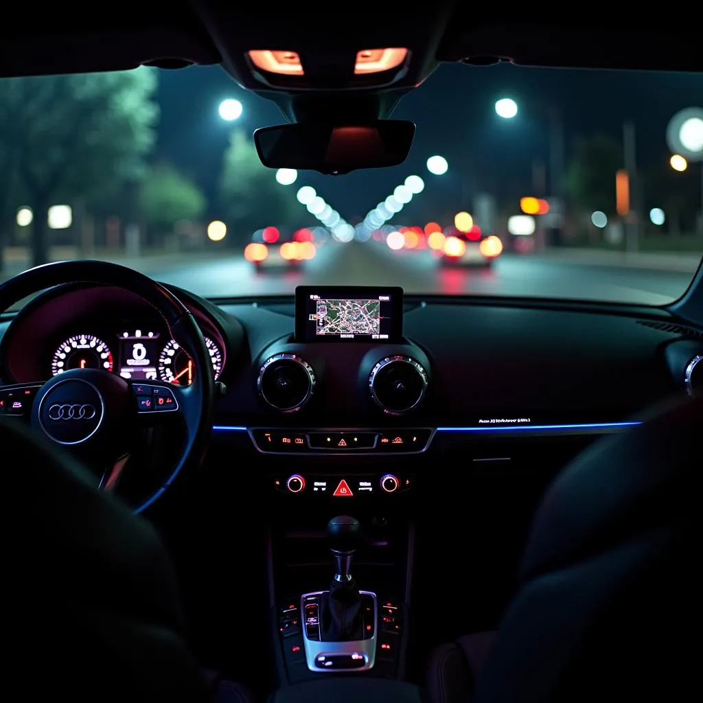 Audi A3 Cockpit Beleuchtung bei Nacht