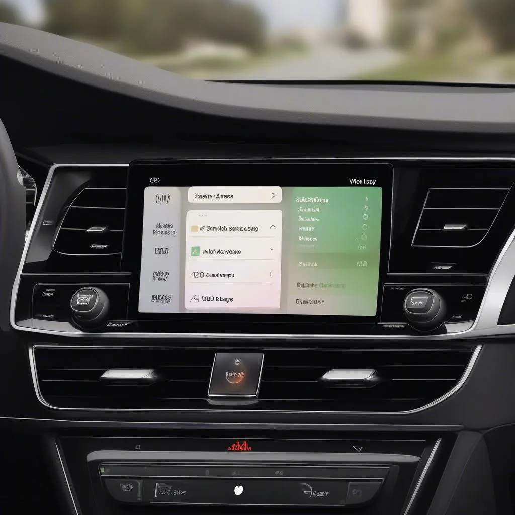 Apple CarPlay settings menu on Audi's MMI display