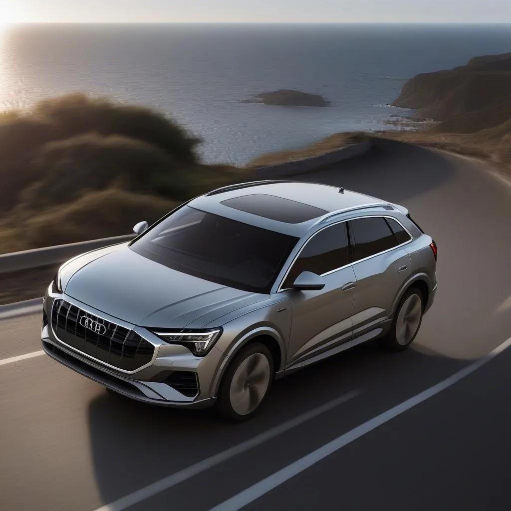 Audi Q4 e-tron 2024 on the road