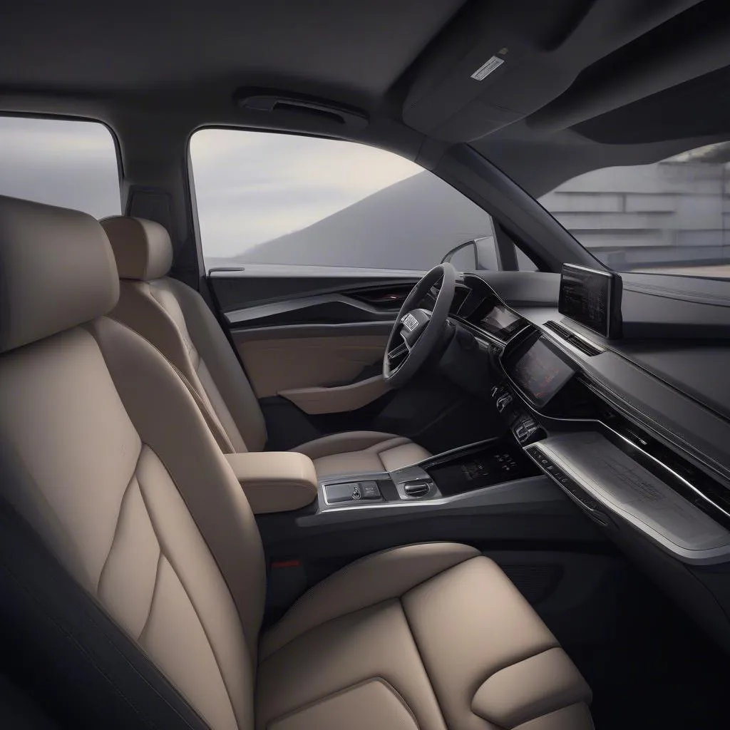 Modern interior of the Audi Q4 e-tron 2024