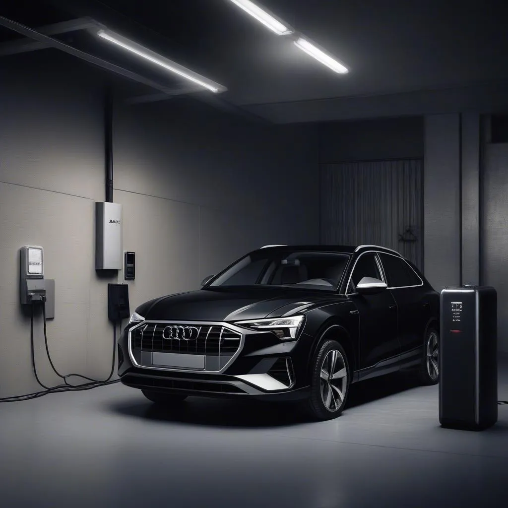 Audi Q4 e-tron charging at home