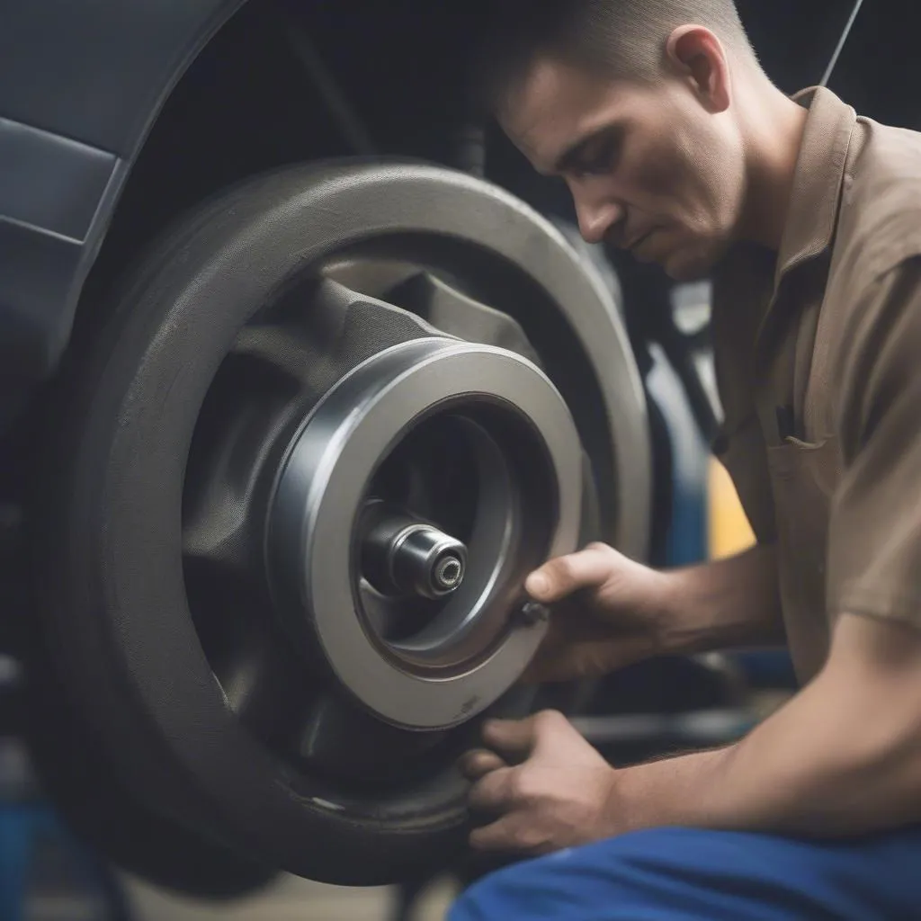 Automechaniker ersetzt Lager