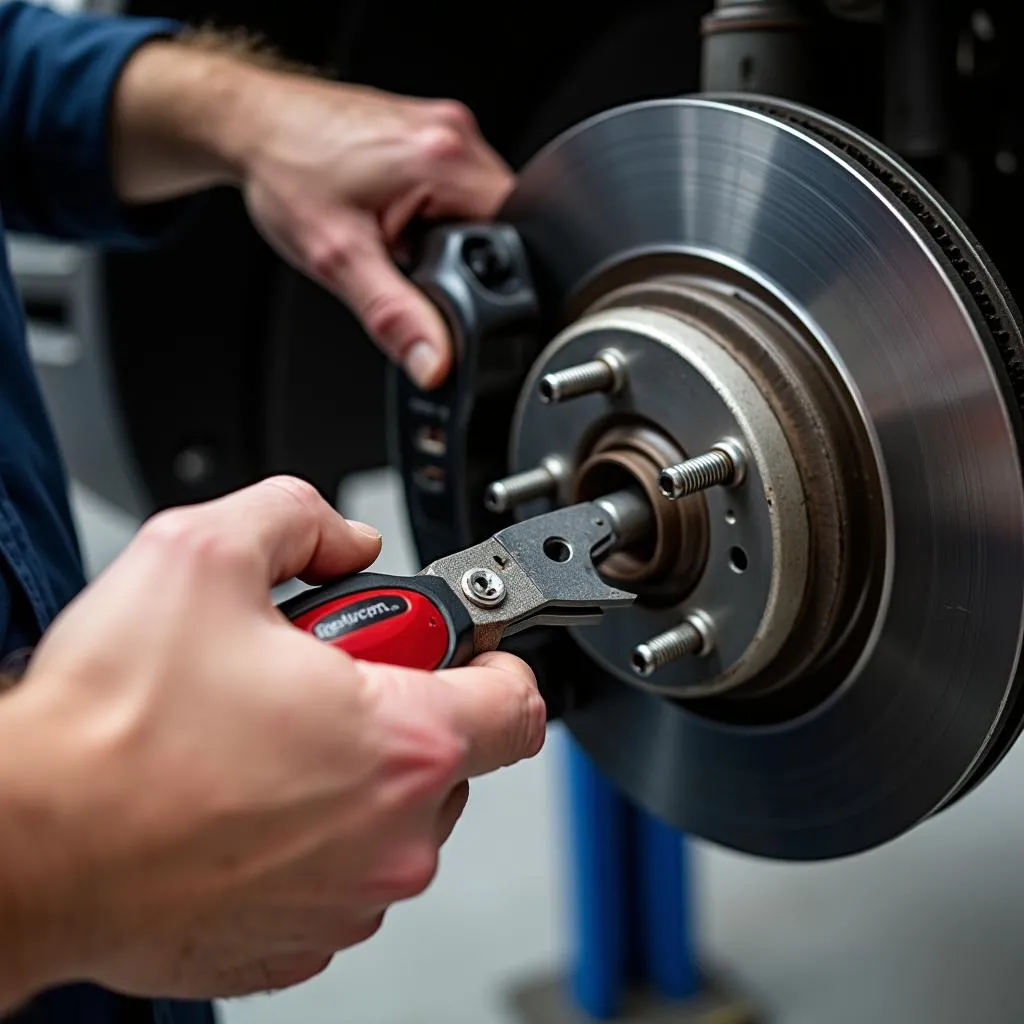 Automechaniker Reparatur Bremsbeläge