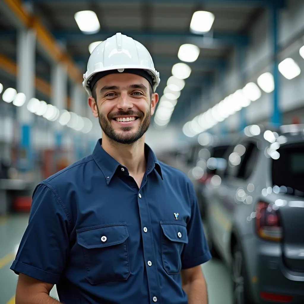 BMW Fabrik mit Maschinenbau-Student