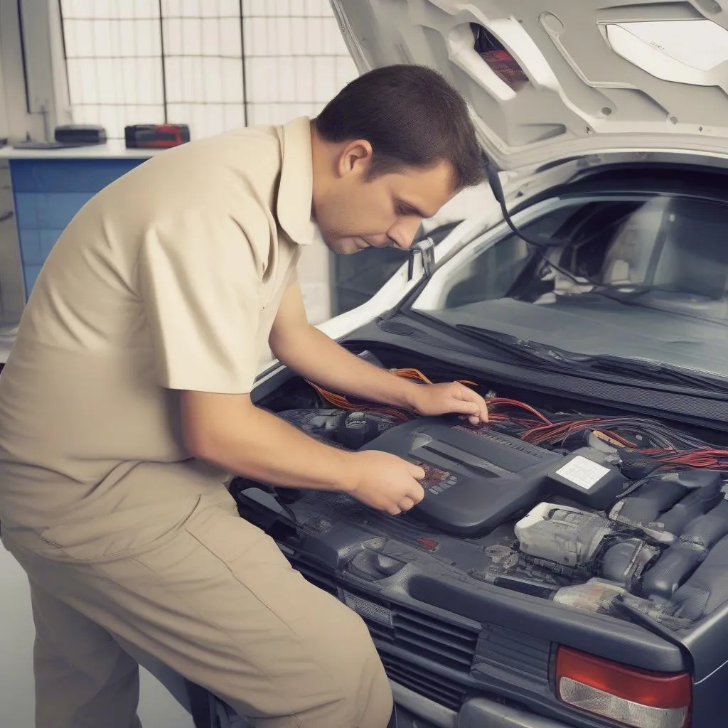 Dacia diagnosis with a computer