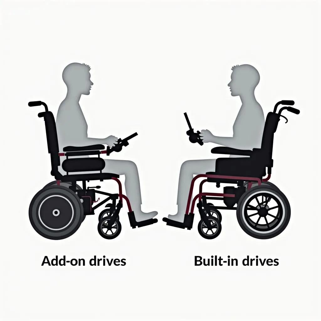 Verschiedene Arten von Elektroantrieben für Rollstühle