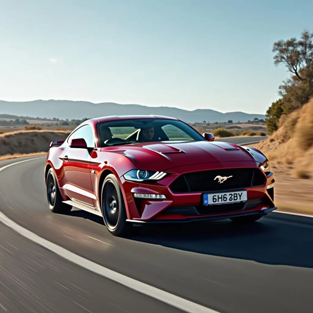 Ford Mustang 5.0 GT in Kurvenfahrt