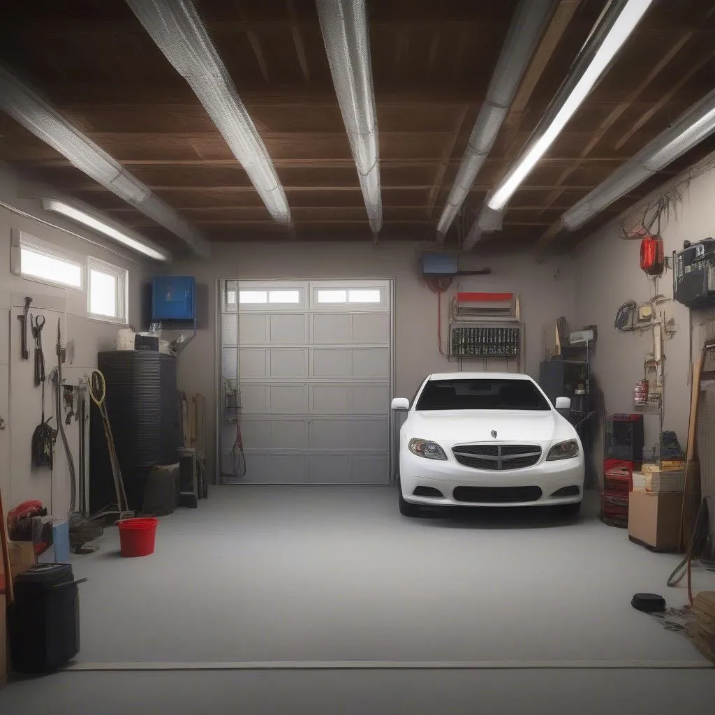 Garage mit Sicherheitstechnik