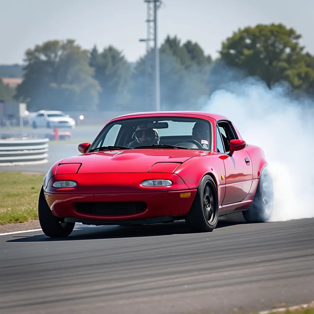 Mazda MX-5 Miata mit Turbo Kit auf der Rennstrecke