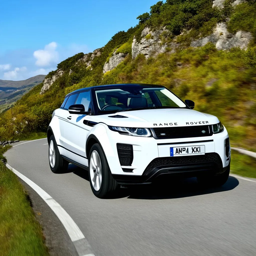 Range Rover Evoque Coupé on the road