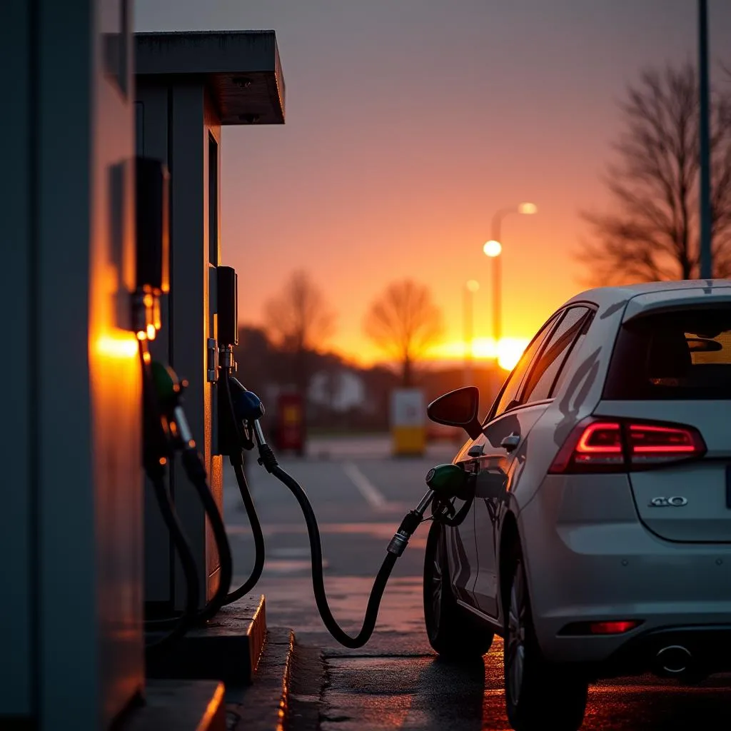 Tanken Kassel Diesel am Abend