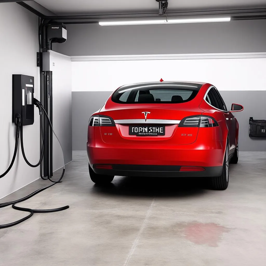 Tesla Model S charging at home