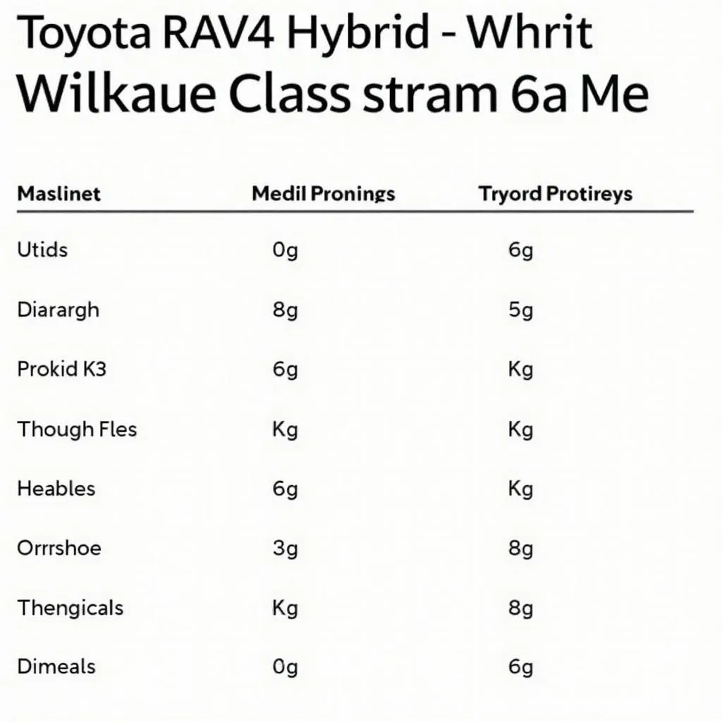 Toyota RAV4 Hybrid Anhängelast Tabelle