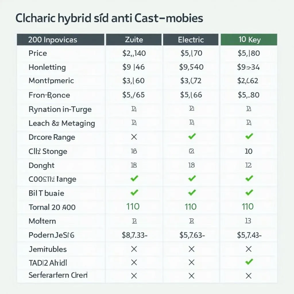 Vergleich verschiedener SUV-Hybrid-Modelle