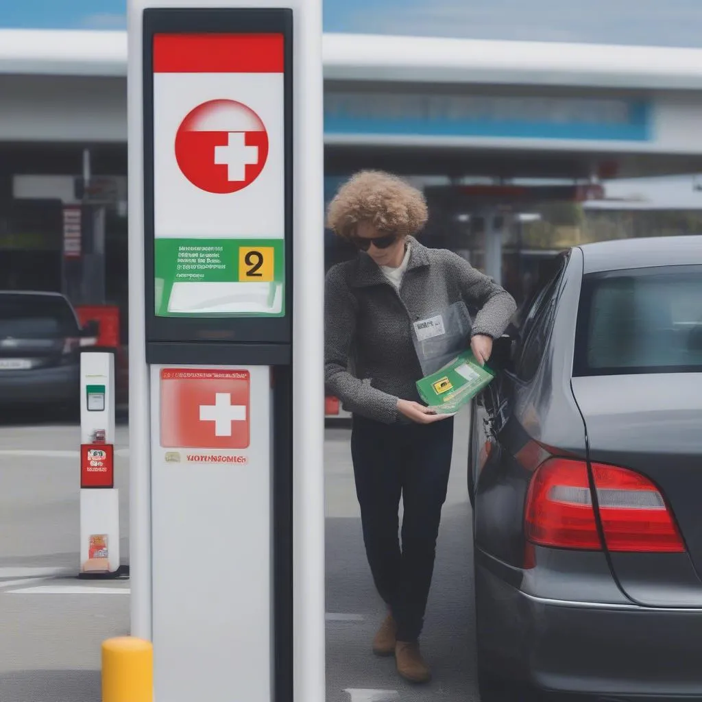 Vignette kaufen an Tankstelle