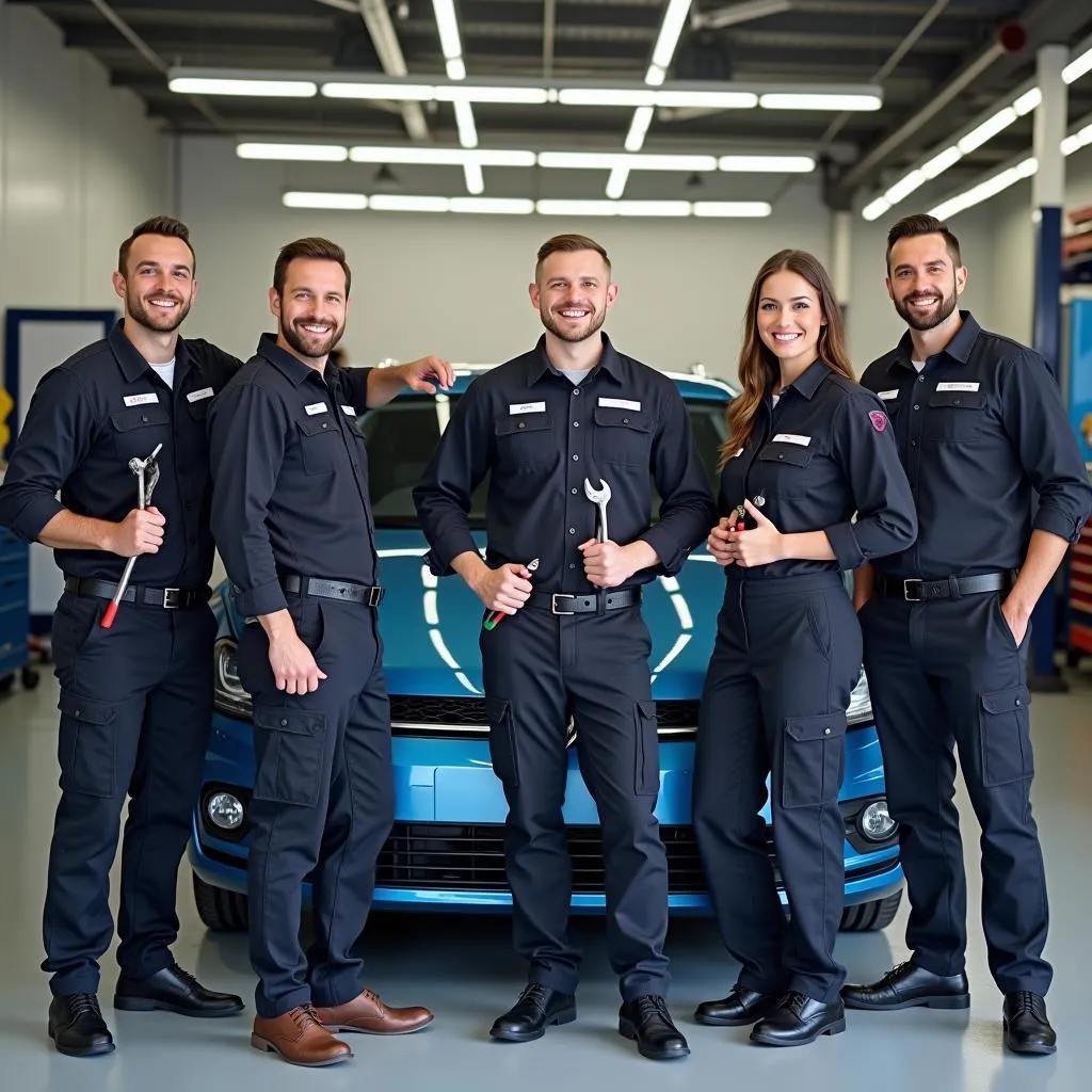 Team von Volkswagen Mechanikern in Bergen