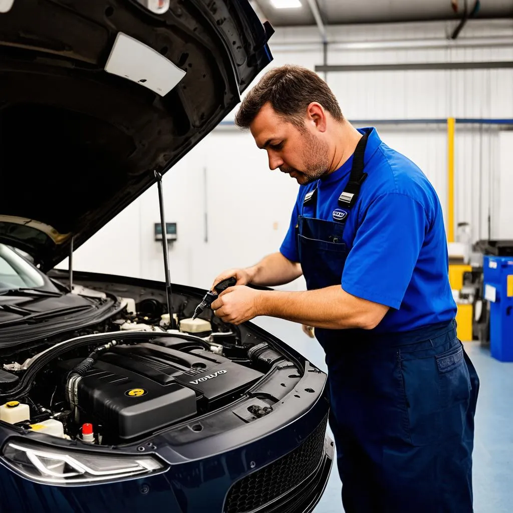 Volvo Mechanic at Work