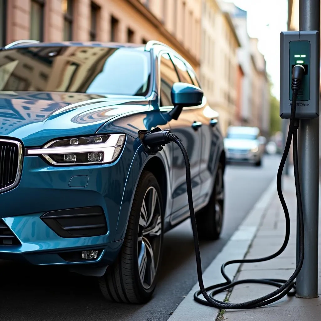 Volvo XC60 T6 Recharge am Ladestecker