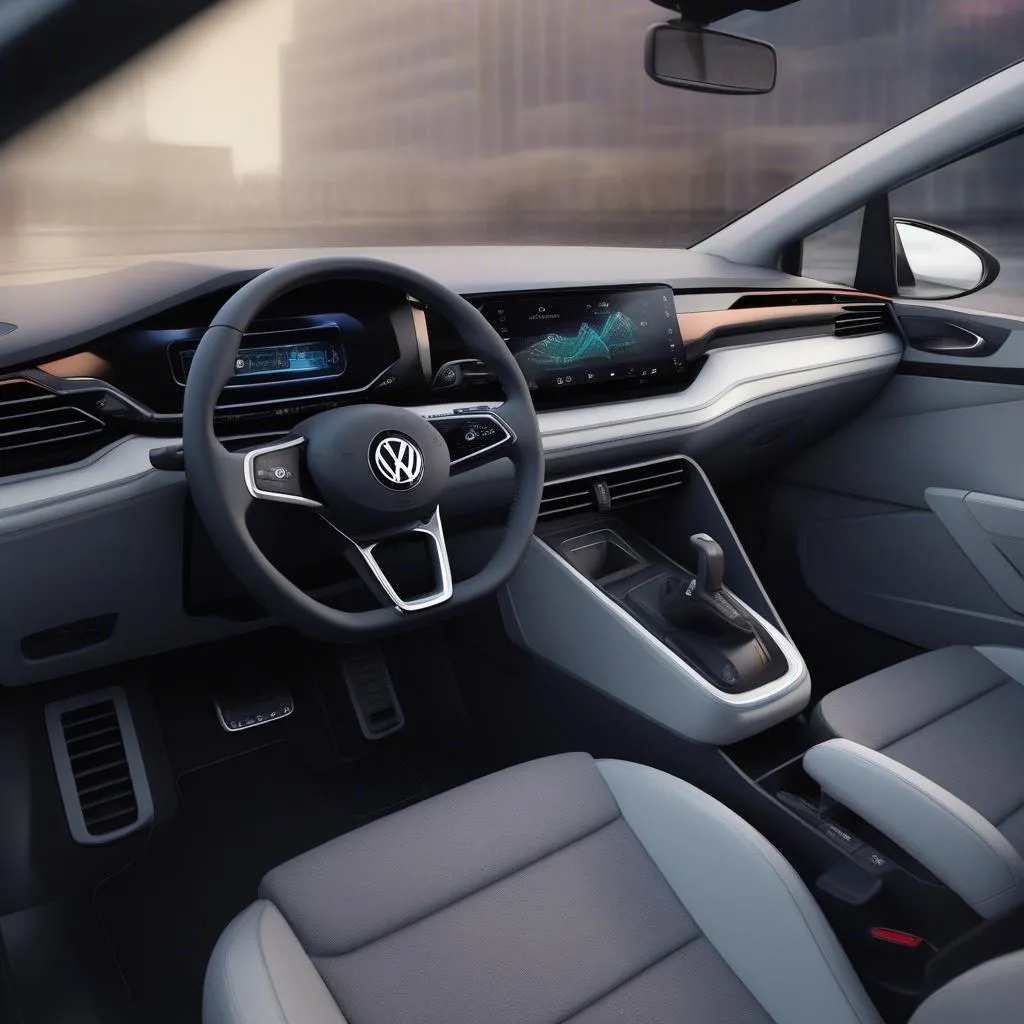 Innenraum des VW ID.3 mit digitalem Cockpit