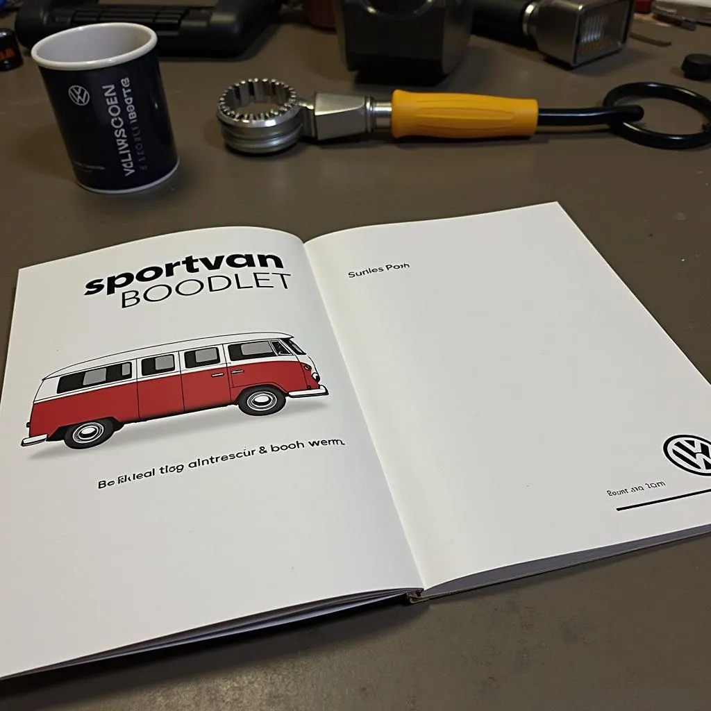 VW Sportsvan Serviceheft auf einem Tisch