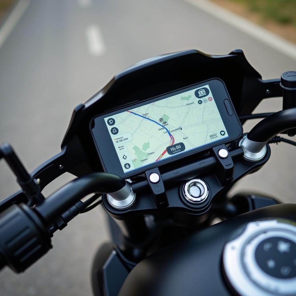 Android Navi Motorrad am Lenker