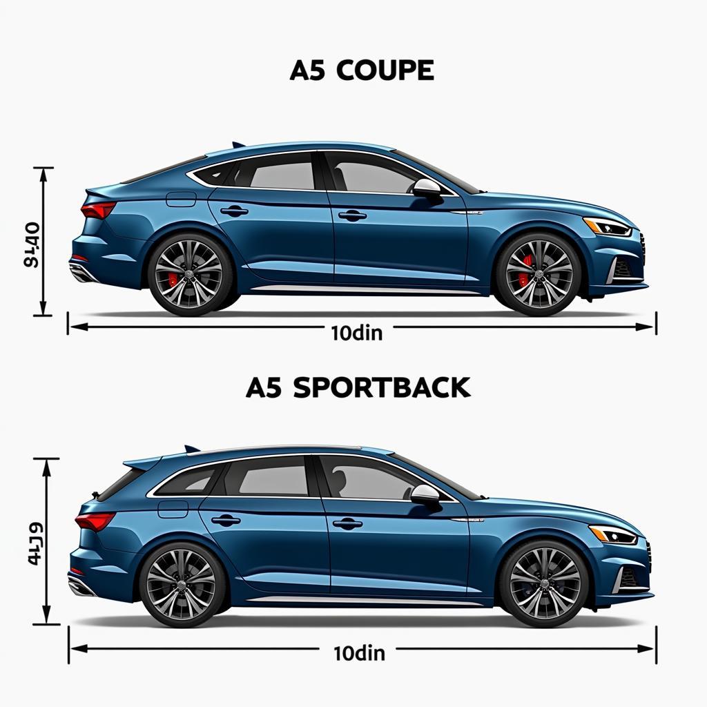 Audi A5 Breite Vergleich Coupé & Sportback