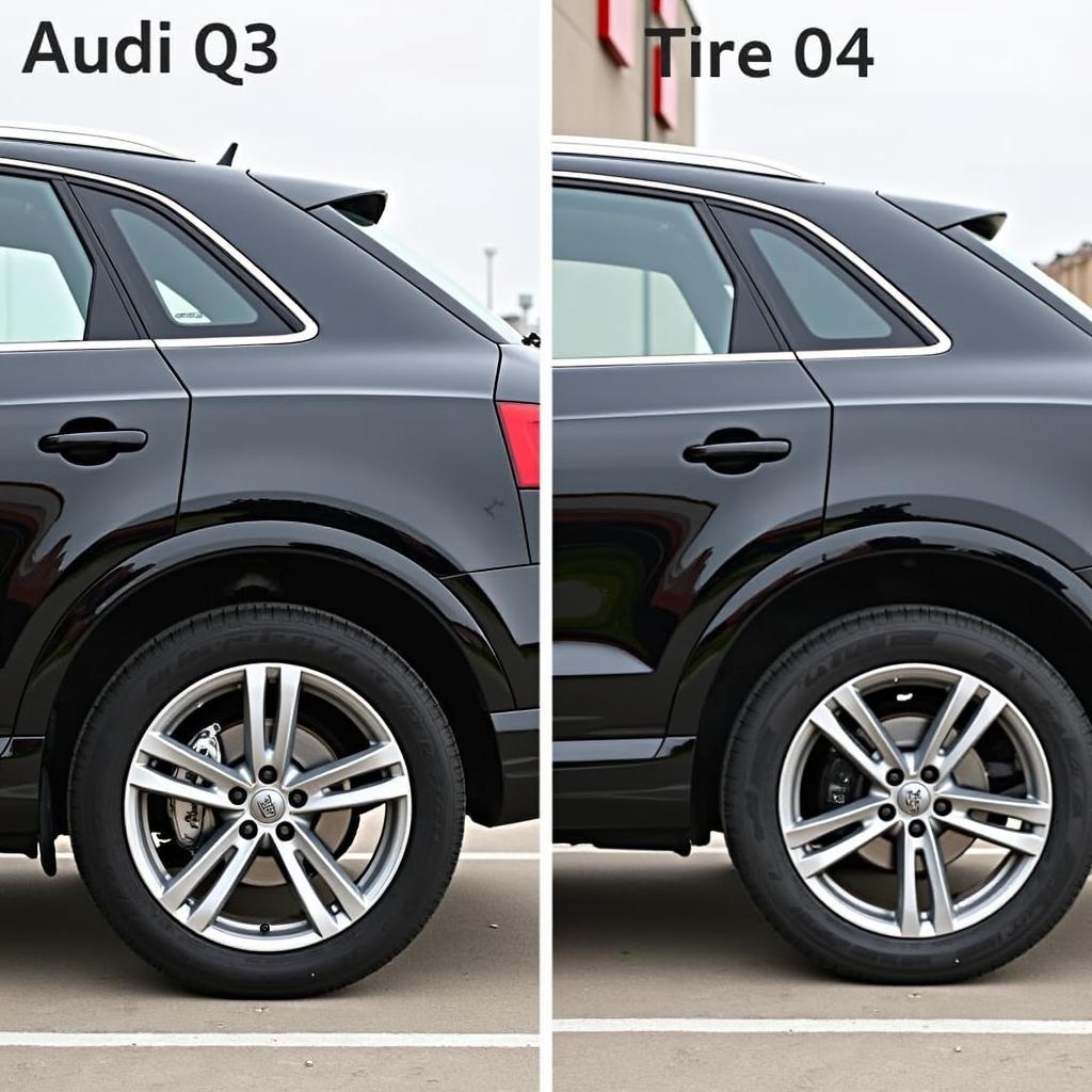 Audi Q3 mit verschiedenen Reifen