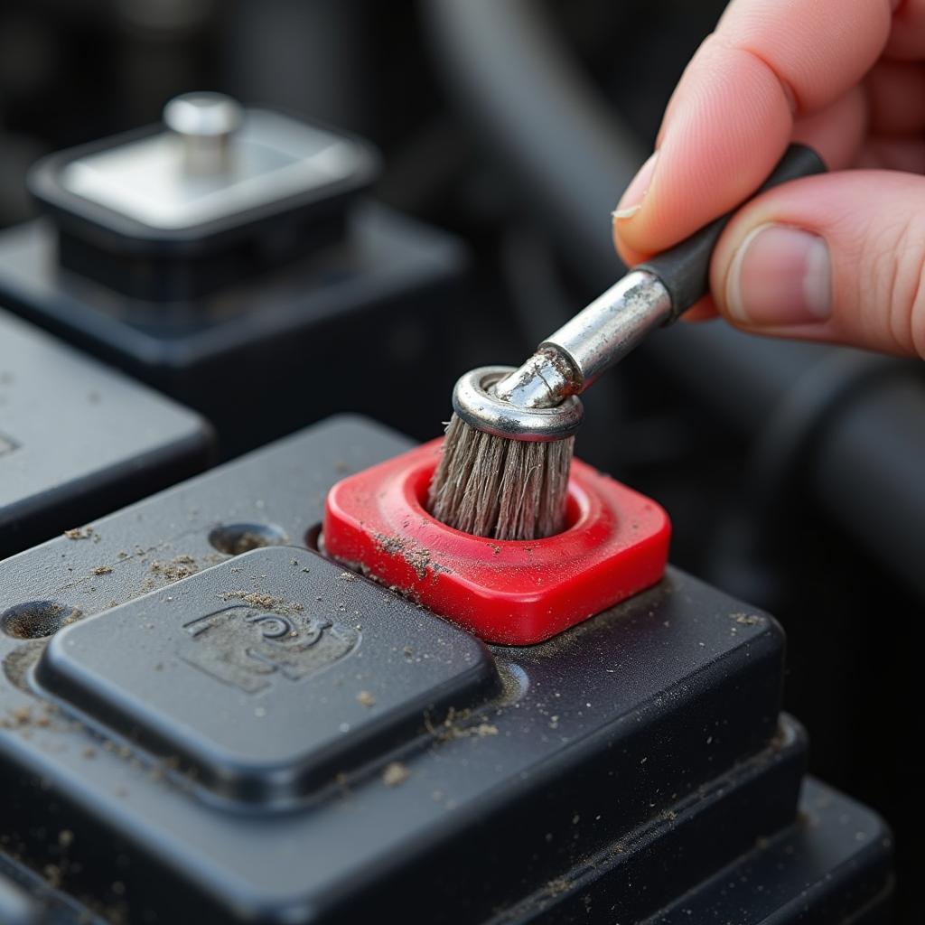 Autobatterie Polklemmen reinigen