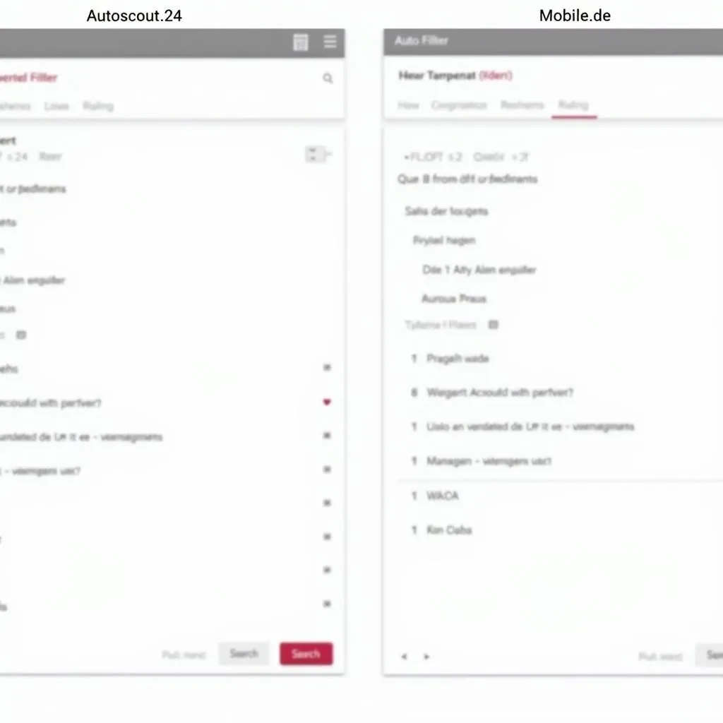 Suchfunktion auf Autoscout und Mobile.de