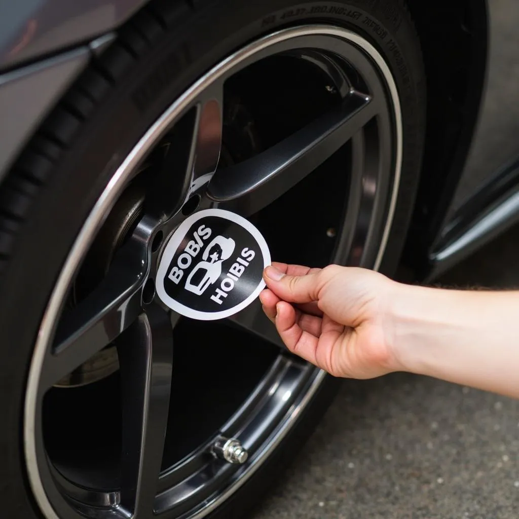 BBS Nabendeckel Aufkleber an einem Auto