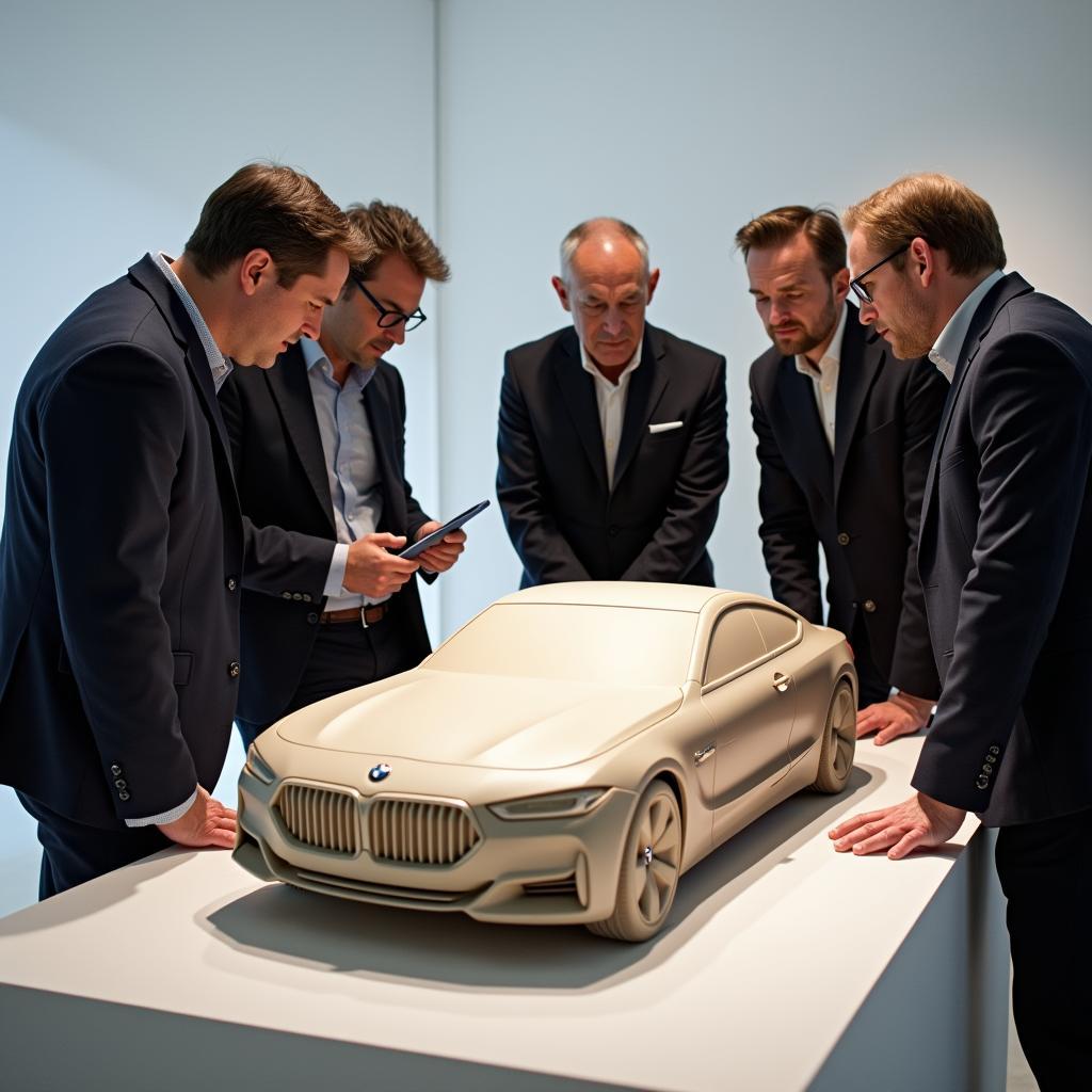 BMW Designteam diskutiert am 3D-Modell