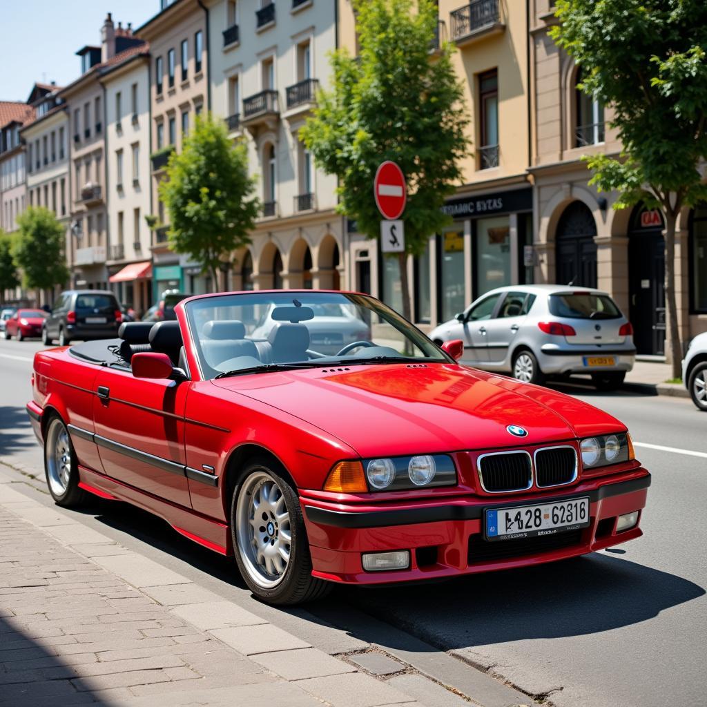 BMW E36 Baur Cabrio mit geöffnetem Dach