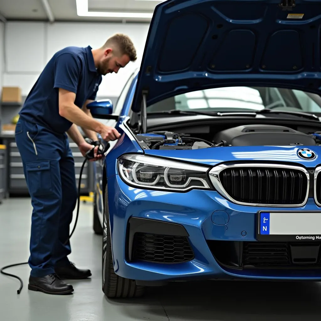 Gebrauchter BMW in einer Werkstatt in Fulda