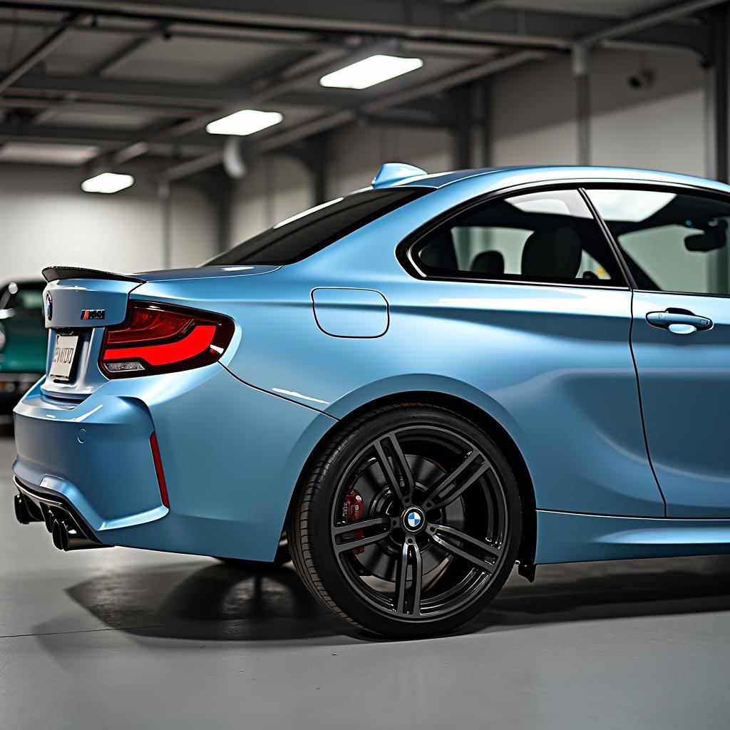 BMW M2 in Hellblau in Garage