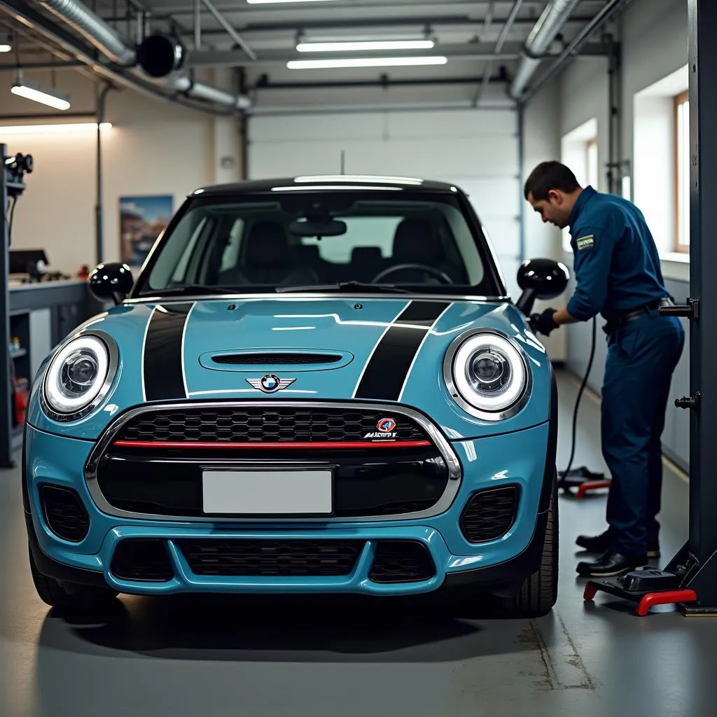 BMW MINI Cooper S in der Werkstatt