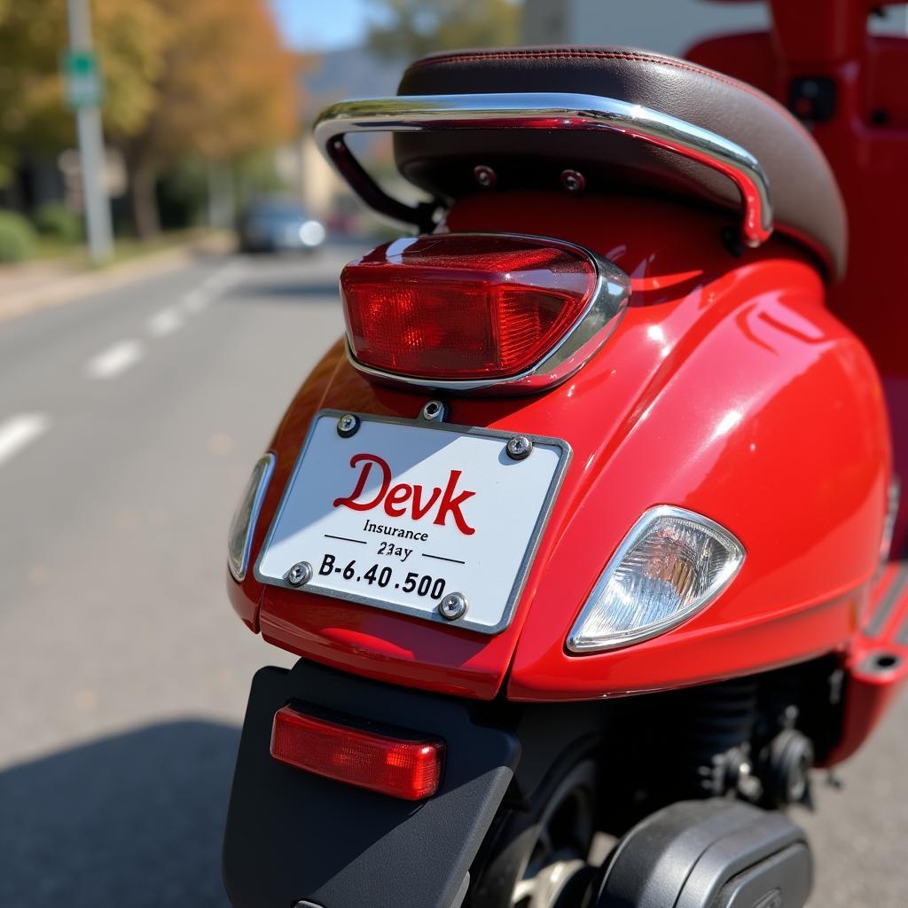 Devk Versicherungskennzeichen am Moped