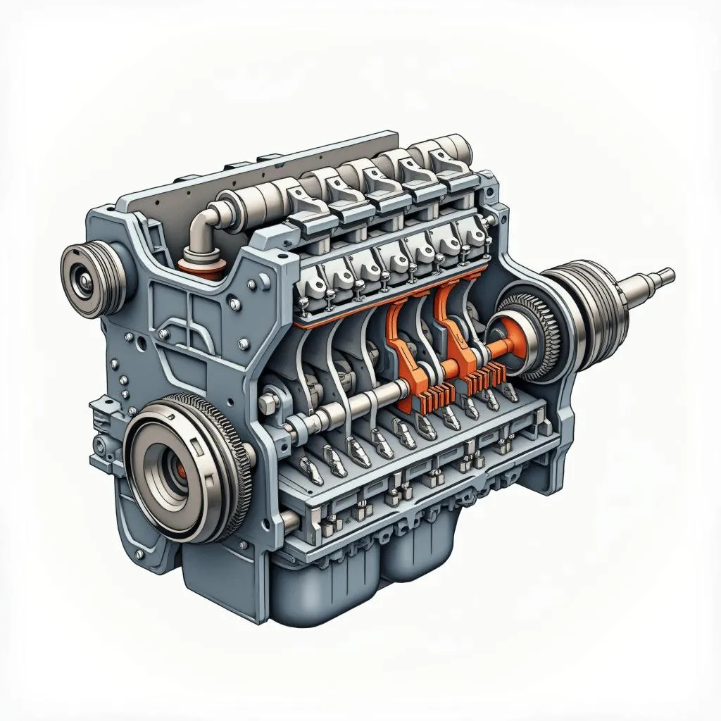 Aufbau eines Dieselmotors