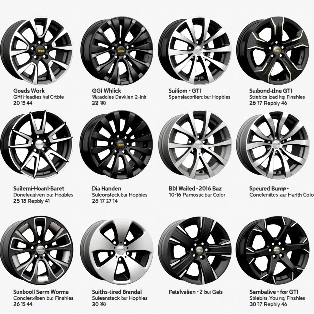 Verschiedene Designs von GTI Felgen in 18 Zoll