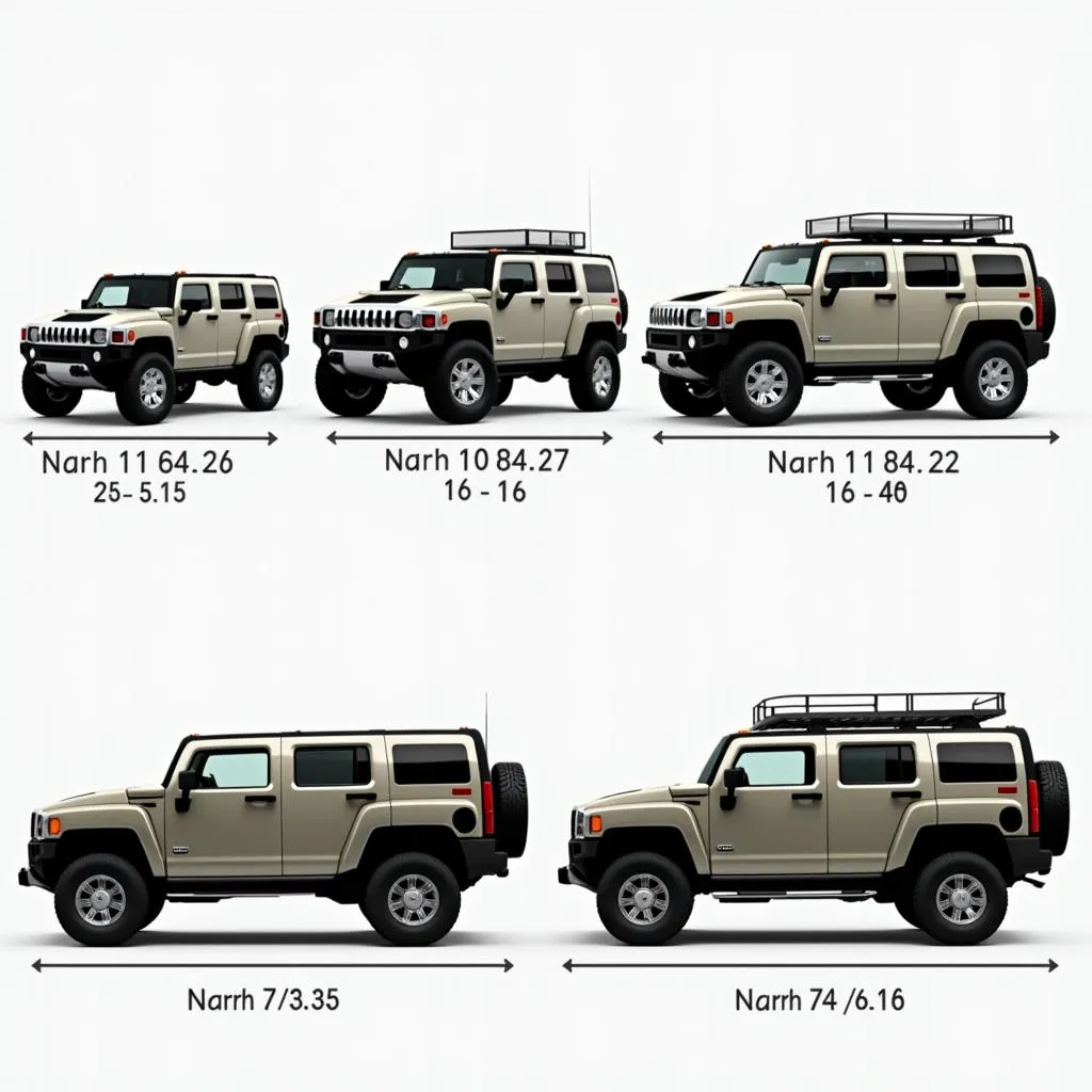 Vergleich Hummer H1, H2 und H3