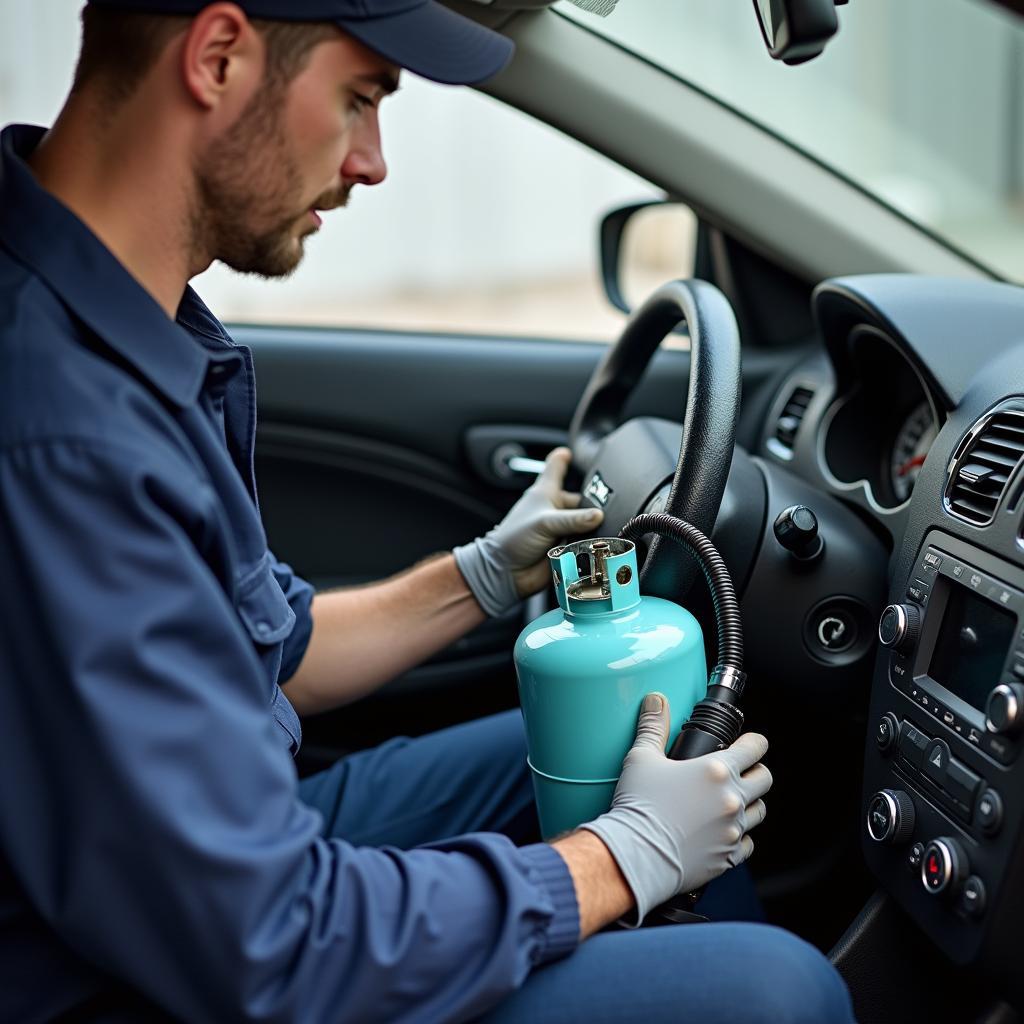 Kühlmittel für die Klimaanlage im Auto nachfüllen